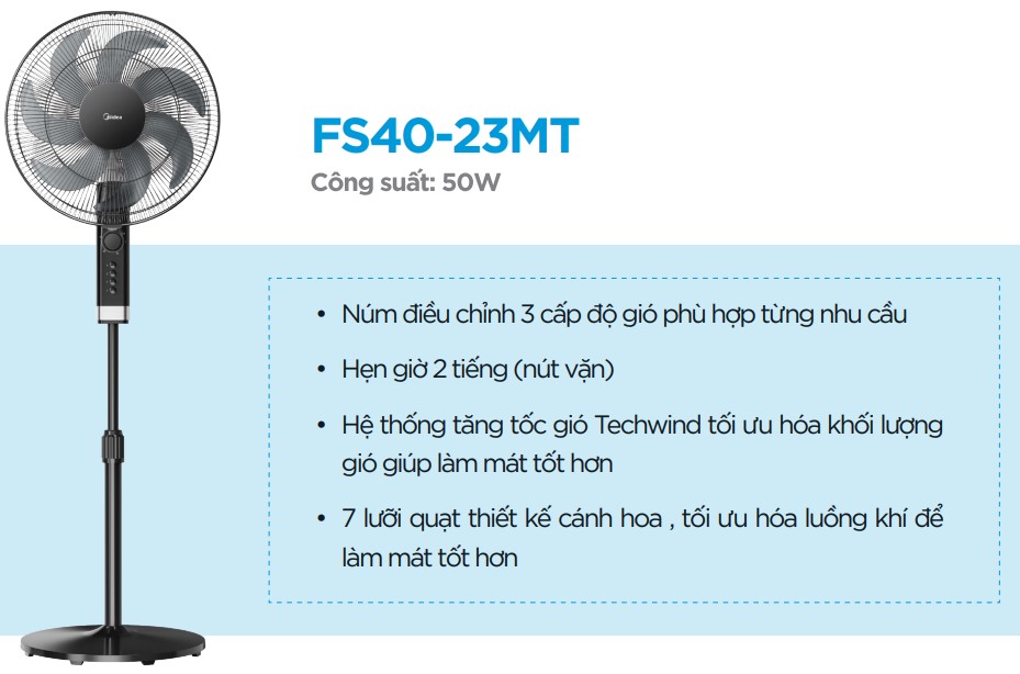 Quạt điện midea fs40-23mt