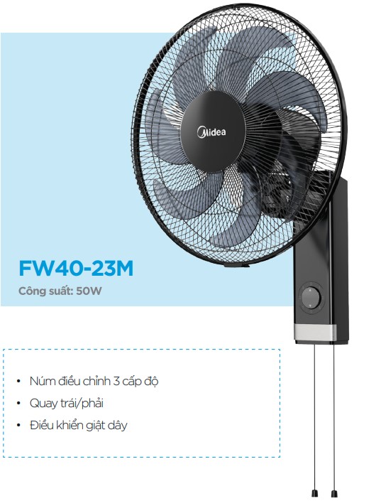 Quạt treo tường midea fw40-23m