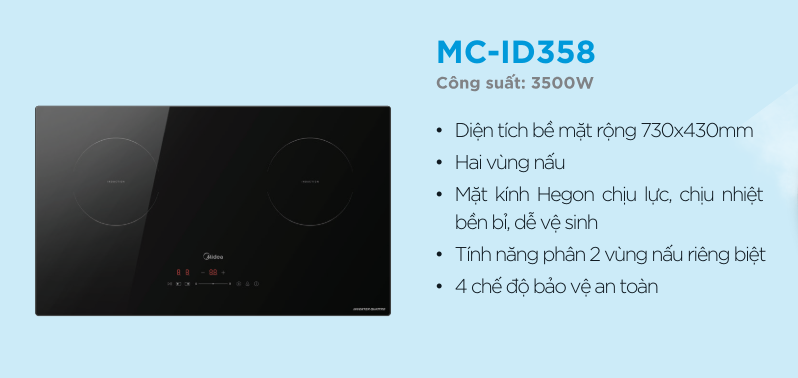 bếp điện từ đôi Midea MC-ID358