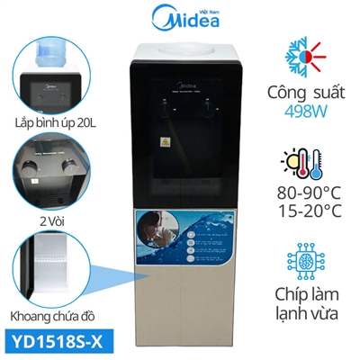 Cây nước nóng lạnh Midea YD1518S-X 498W, 2 vòi