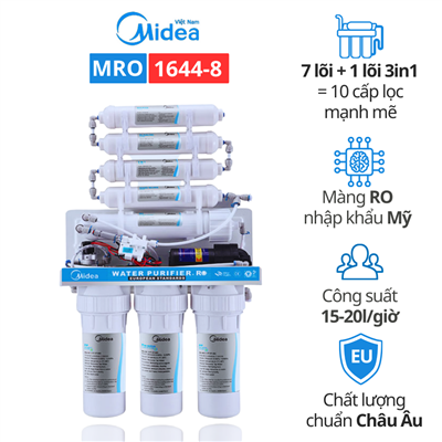 Máy lọc nước MRO Midea 1644-8 KV, 8 lõi, lắp âm tủ