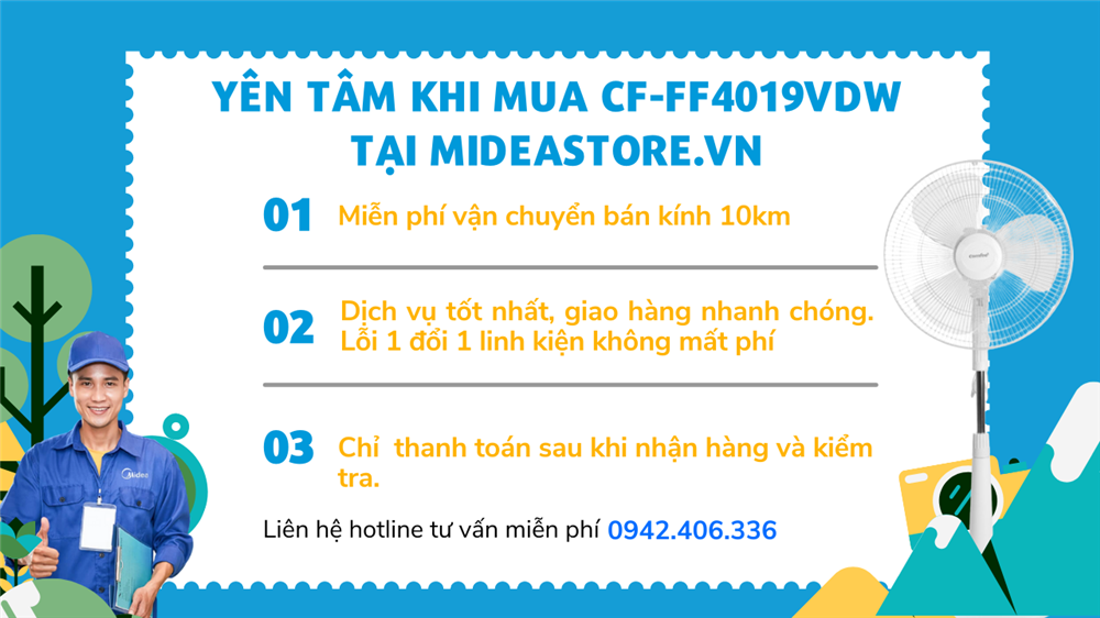 yên tâm khi mua quạt tại Mideastore.vn