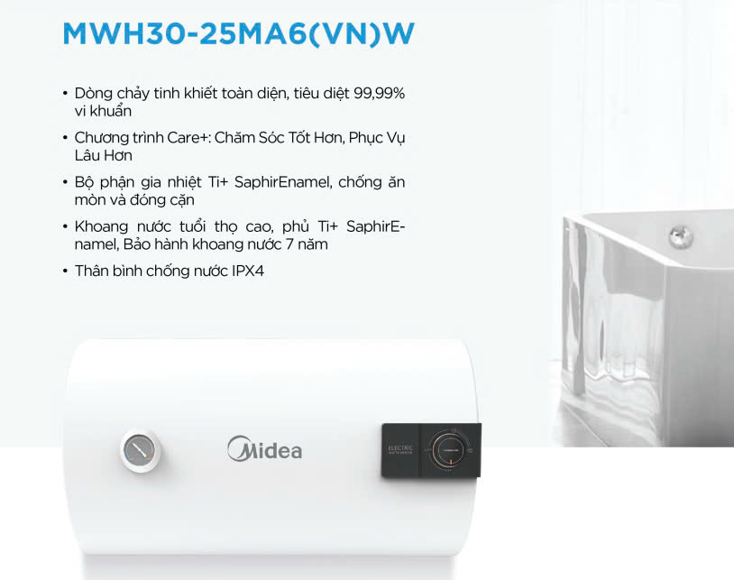 Ưu điểm của bình nóng lạnh MWH30-25MA6(VN)W 